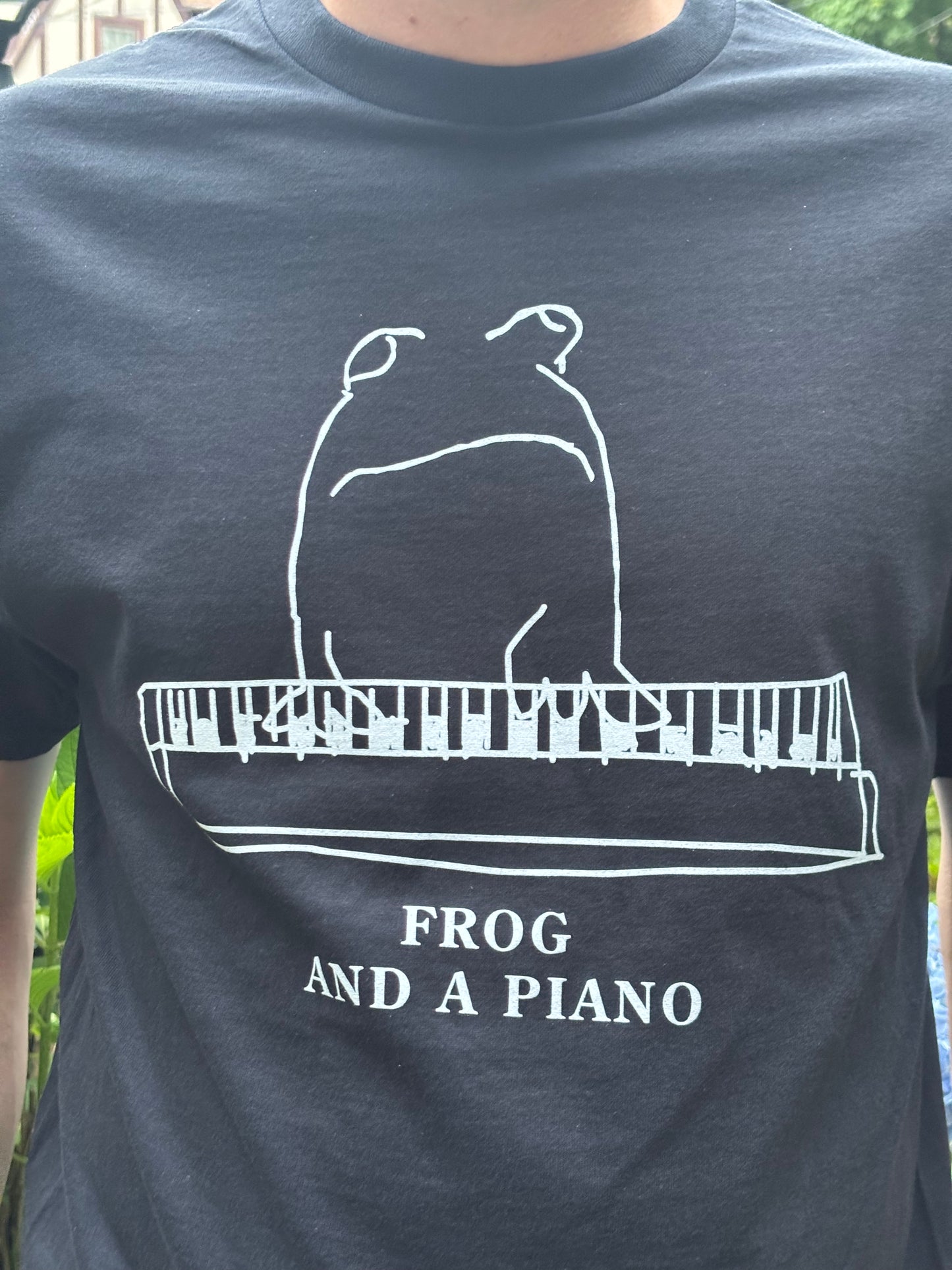 Frog and a Piano T-Shirt - Black